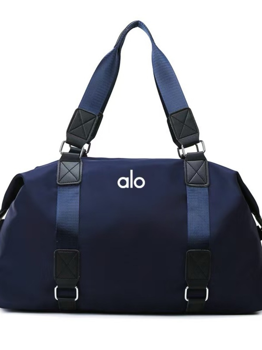 ALO Yoga Navy Blue Men's Duffle Bag with Contrast Straps